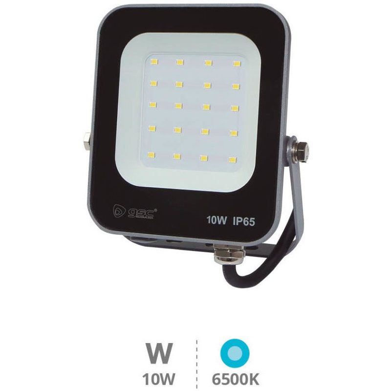Foco LED 10W 6500K Blanco Dia IP65 Acabado Negro