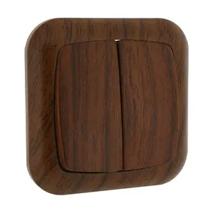 Interruptor Doble Empotrar Madera 10A/250Vac