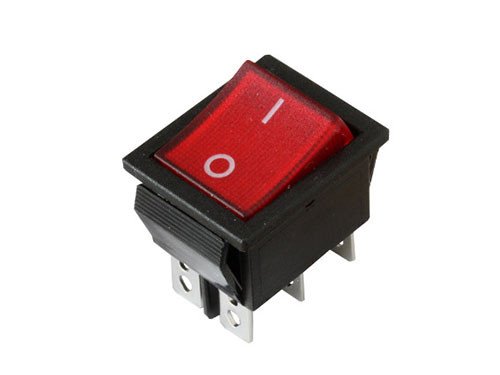 Interruptor/Conmutador Basculante 6 PIN Bipolar ON-ON Luminoso ROJO