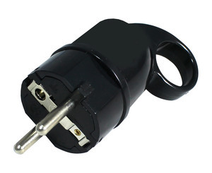 CLAVIJA Red Eléctrica Macho SCHUKO 16A 3600W Negra con Agarradero