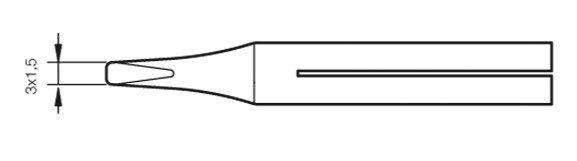 Punta Soldador T20D 3×1,5mm para 30ST/40ST/SL2020/