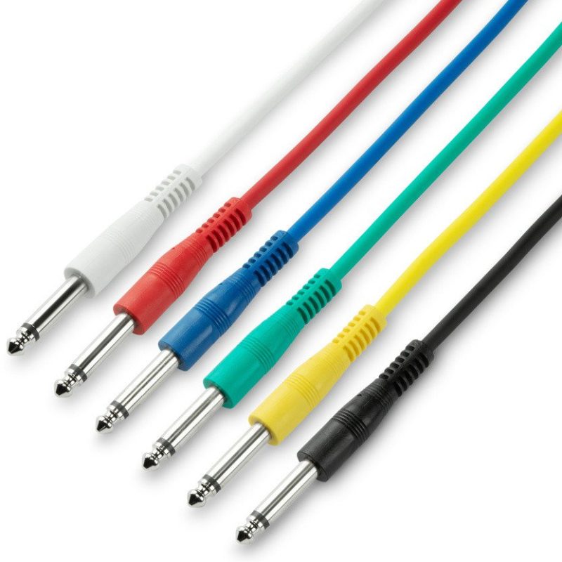 Juego 6 Cables JACK 6,3mm MONO 0,30m ADAM