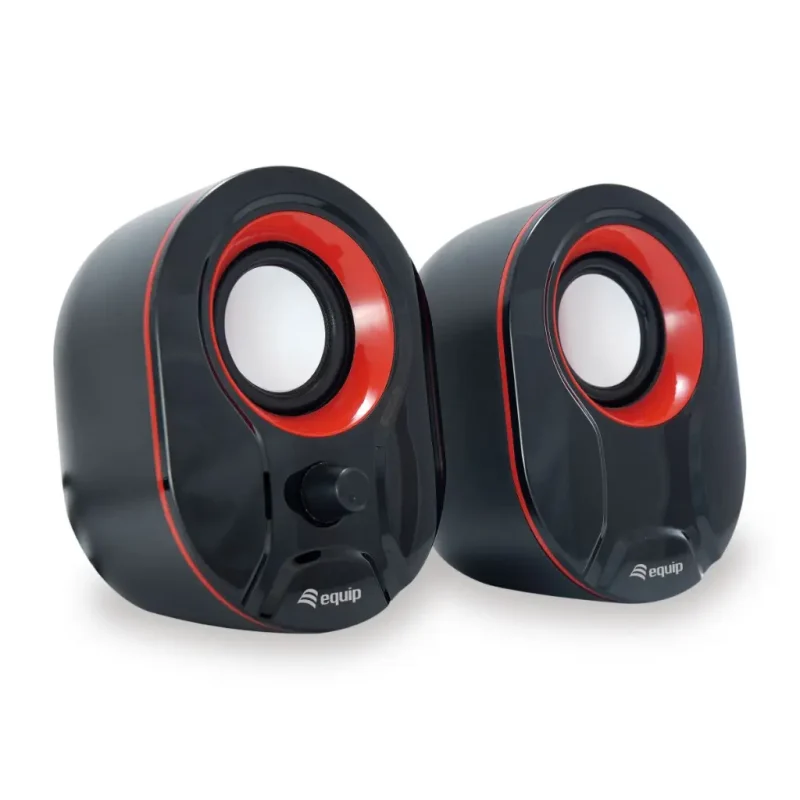 Altavoces Multimedia 2.0 USB Life Mini c/Volumen NEGRO/ROJO