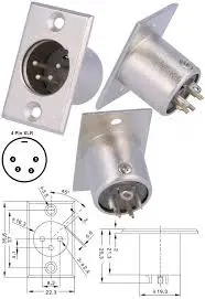 Base Conector XLR Macho 4Pin