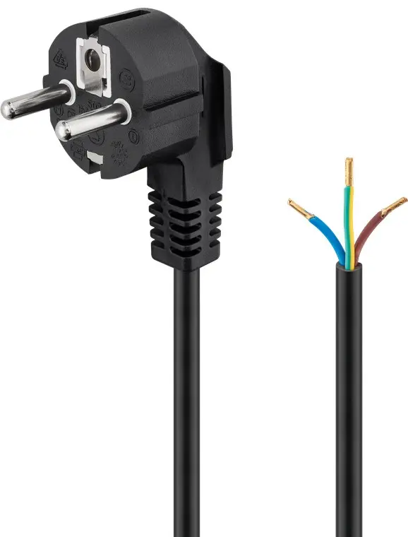 Cable Alimentacion SCHUKO 3×0,75mm NEGRO 2m