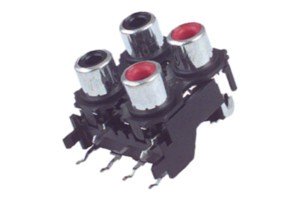 Conector RCA Base 4 RCA Hembra Circuito Impreso
