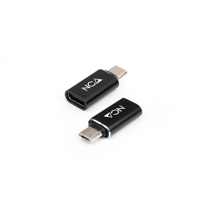 ADAPTADOR MICRO USB/M A USB-C/H, ALUMINIO NEGRO 10.02.0014