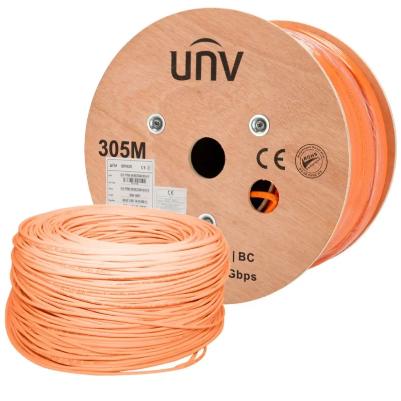 Cable FTP Cat6A CU Dca LSZH NARANJA UNIVIEW (305m)