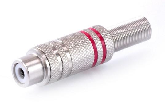 Conector RCA Hembra Niquelado SeÃ±alizacion ROJO