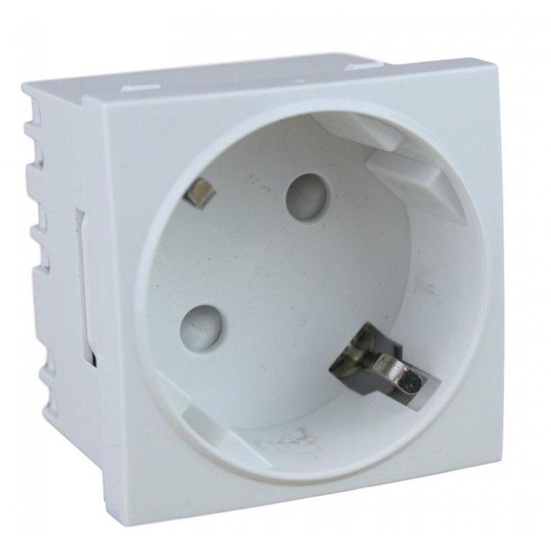 Modulo 45×45 Schuko BLANCO Multimedia