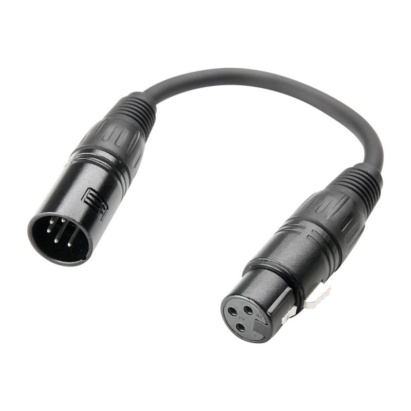 Adaptador XLR 5Pin Macho a XLR 3Pin Hembra