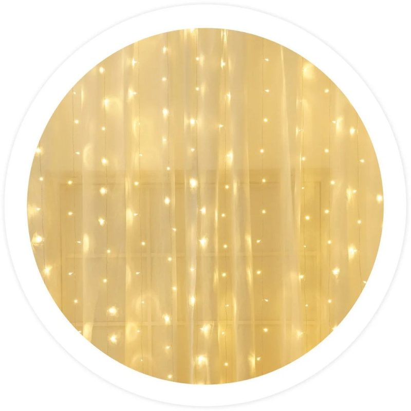 Cortina LED Luminosa 3X2mt Luz Calida Navidad