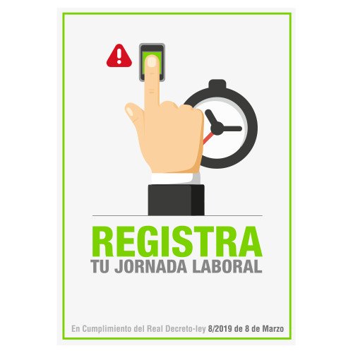 Placa de plastico Recordatorio Control Horario