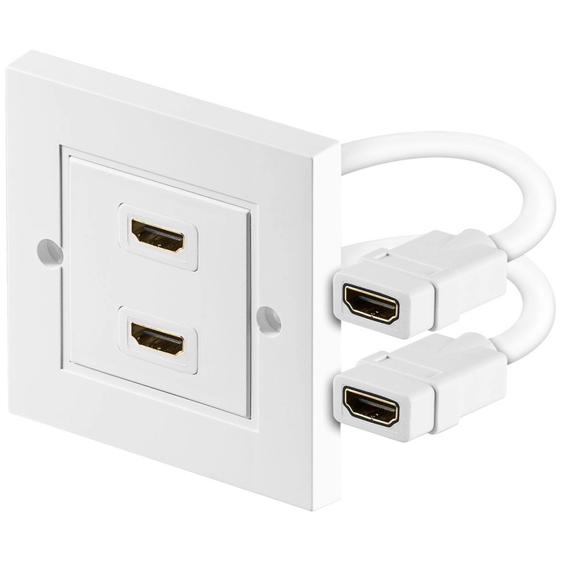 Panel HDMI Doble Empotrar Pared