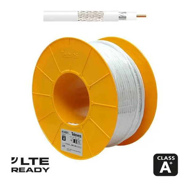 Cable TV Coaxial CCA SK6F Eca BLANCO (100m) TELEVES 414801