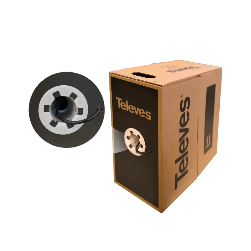 Cable UTP Cat6 CU Exterior NEGRO (305m) TELEVES DK6000 212201