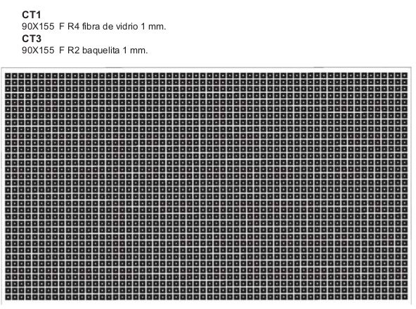 Placa Baquelita Topos paso 2.54mm 90x155mm CT3