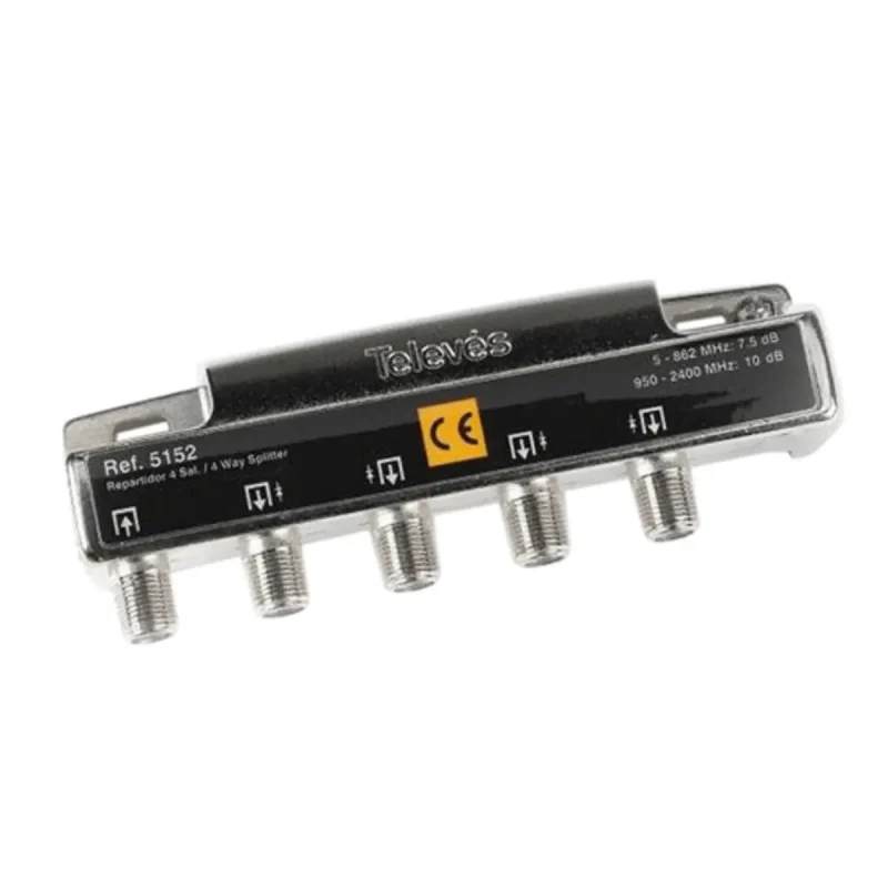 Repartidor TV 4D 5-2400Mhz 7,5/10dB F TELEVES