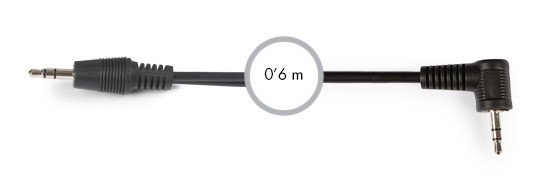 Cable audio Jack 3’5 a jack 3’5  90° 0,6 metros