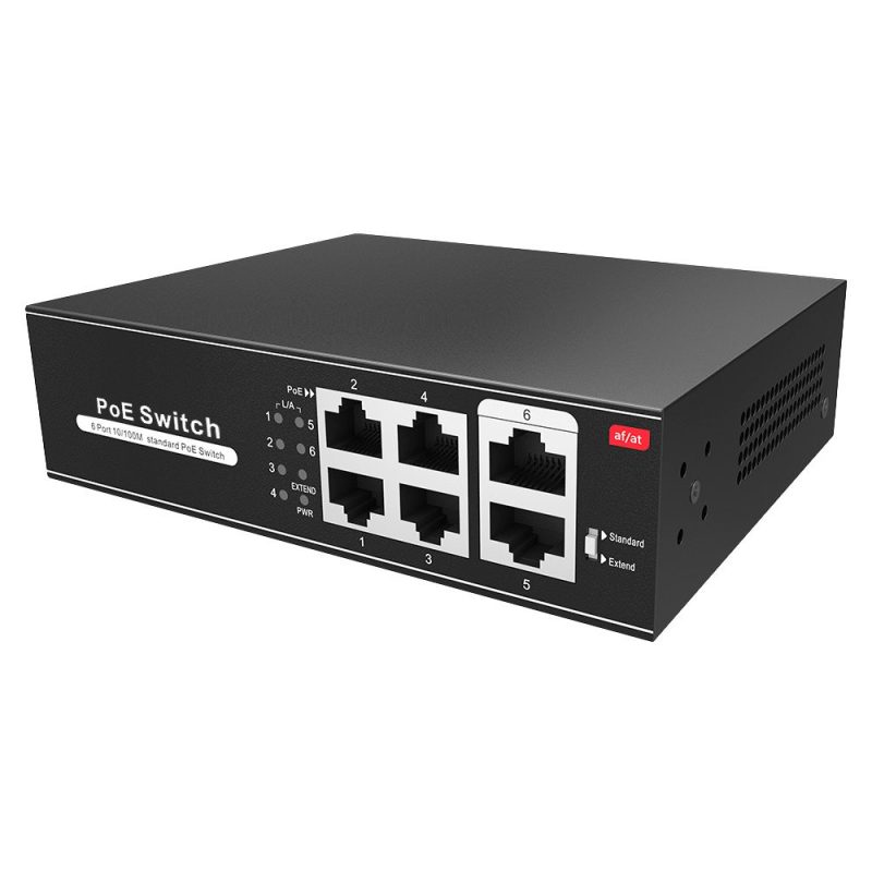 Switch PoE Ethernet 4P+2P RJ45 ECODI