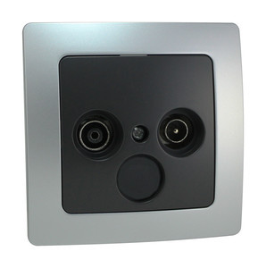 Base Antena Empotrar TV + Radio PLATA/GRIS