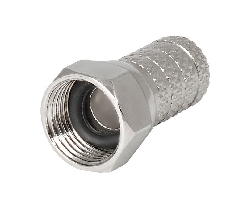 Conector F Macho Coaxial 8mm con arandela de goma
