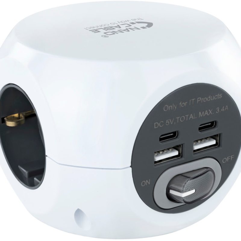 Base 3xEnchufes 2xUSB 2xUSB-C NANOCABLE
