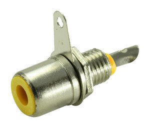Conector RCA Hembra para Chasis con tuerca Amarillo