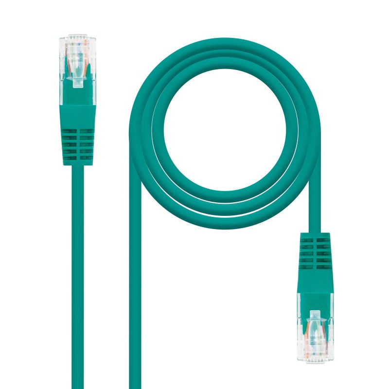 Latiguillo RJ45 Cat5e UTP CCA  1m VERDE NANOCABLE