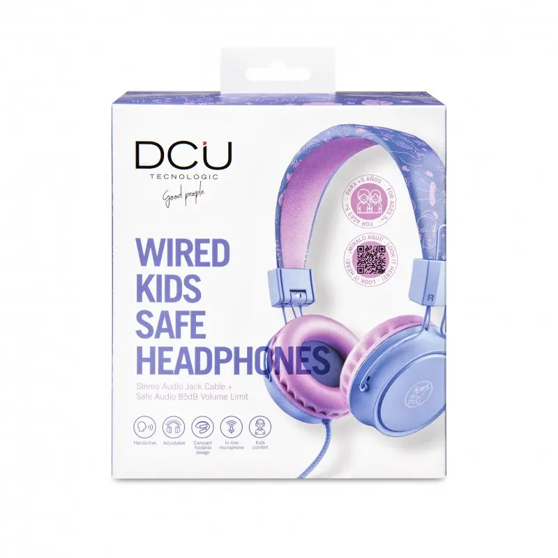 Auriculares Infantiles con protecciÃ³n de volumen con cable ROSA DCU