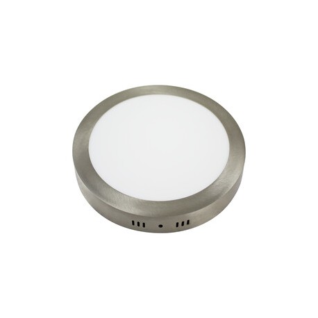 Plafón LED 18W 6000K Redondo Superficie Marco NIQUEL