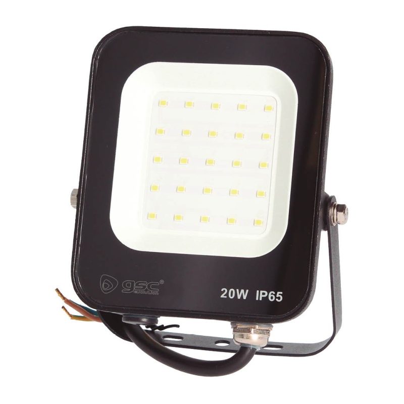 Foco LED 20W 6500K Blanco Día IP65 Acabado Negro