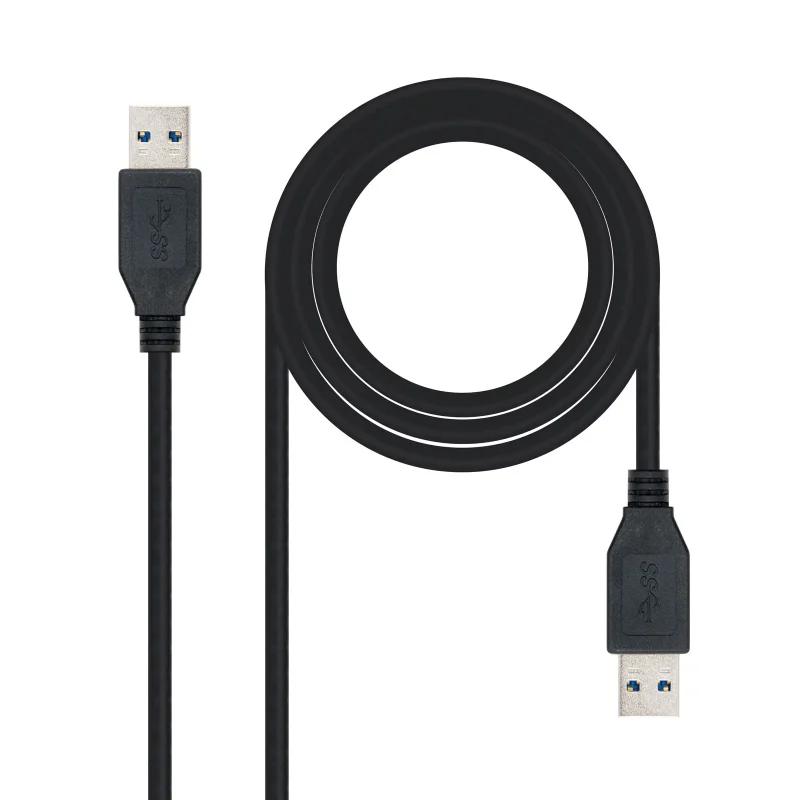 Cable USB 3.0 A Macho a USB A Macho NEGRO 1m