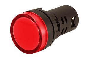 Piloto LED 230VAC 22mm Alto Brillo ROJO