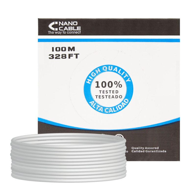 Cable Datos UTP Cat5e Rigido CCA (100m) NANOCABLE