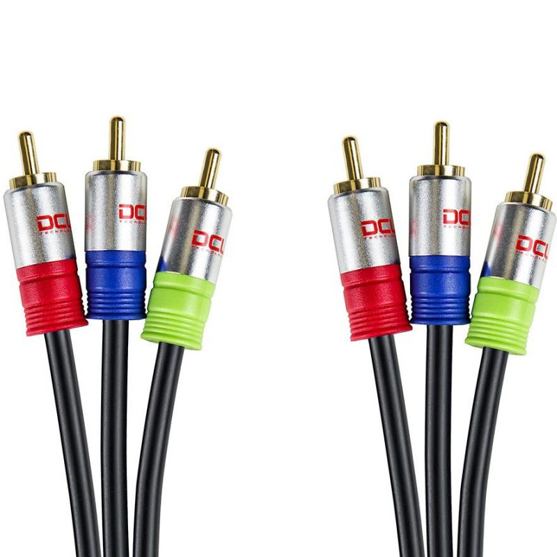 Cable RCA 3 Machos a 3 RCA Machos RGB HQ 2m