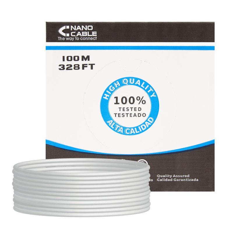 Cable Datos FTP Cat6 Rigido CU GRIS (100m) NANOCABLE
