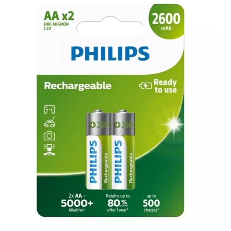 BaterÃ­a NI-MH AA/R6 1,2V/2600mAh PHILIPS (Blister 2 uds.)