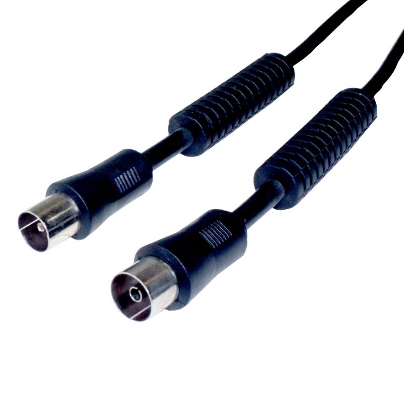 Cable Antena TV Macho-Hembra con Filtros NEGRO 1,5m DCU