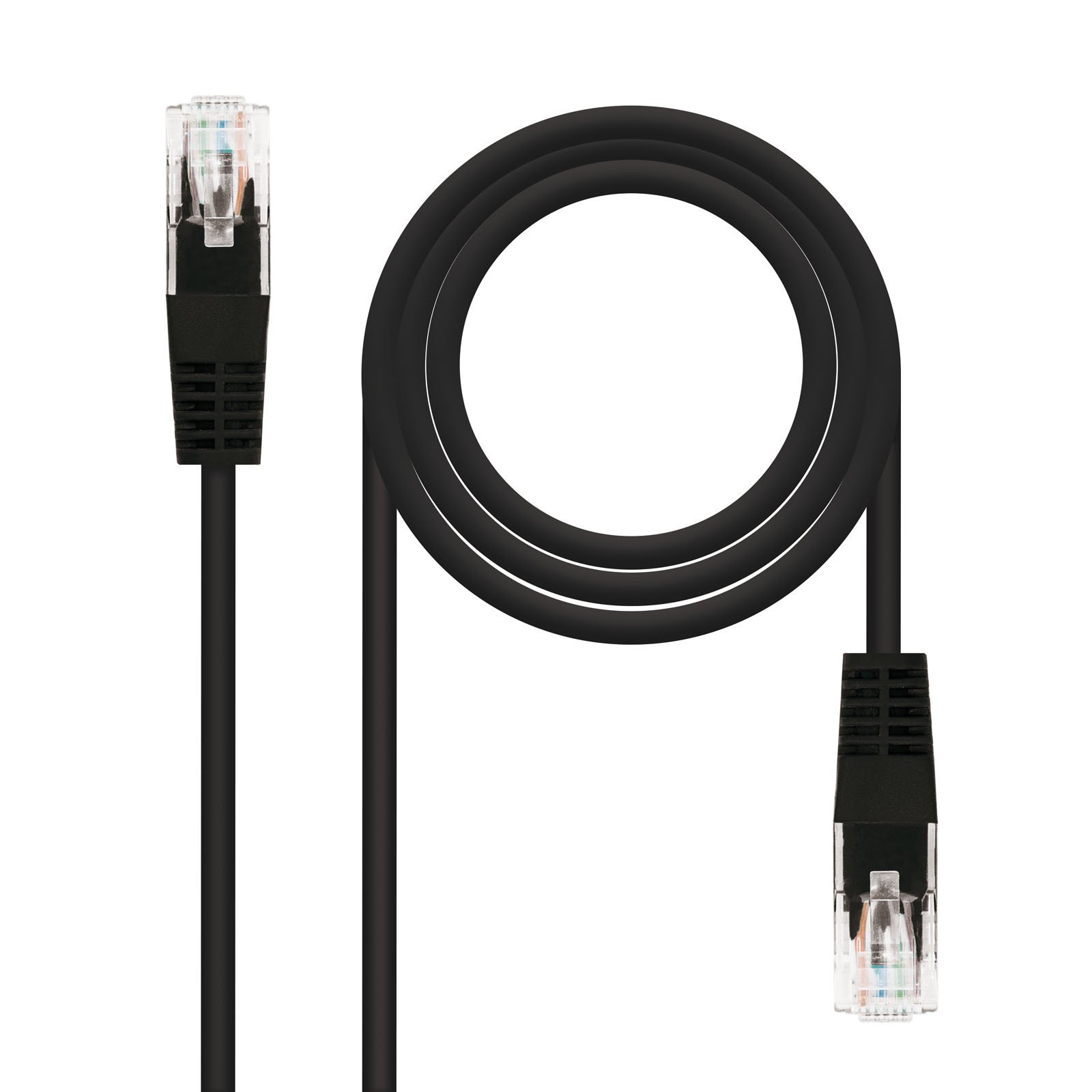Latiguillo RJ45 Cat5e UTP CCA  3m NEGRO NANOCABLE