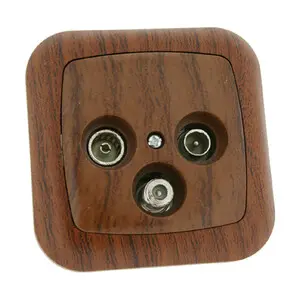 Base Antena Empotrar TV + Radio y Satelite MADERA