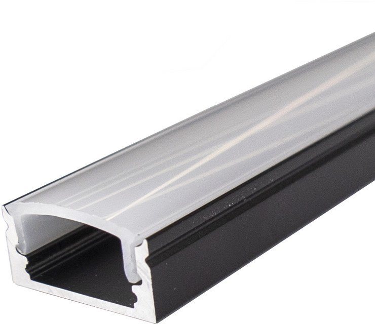 Perfil LED Superficie 17×7,8mm 2m NEGRO