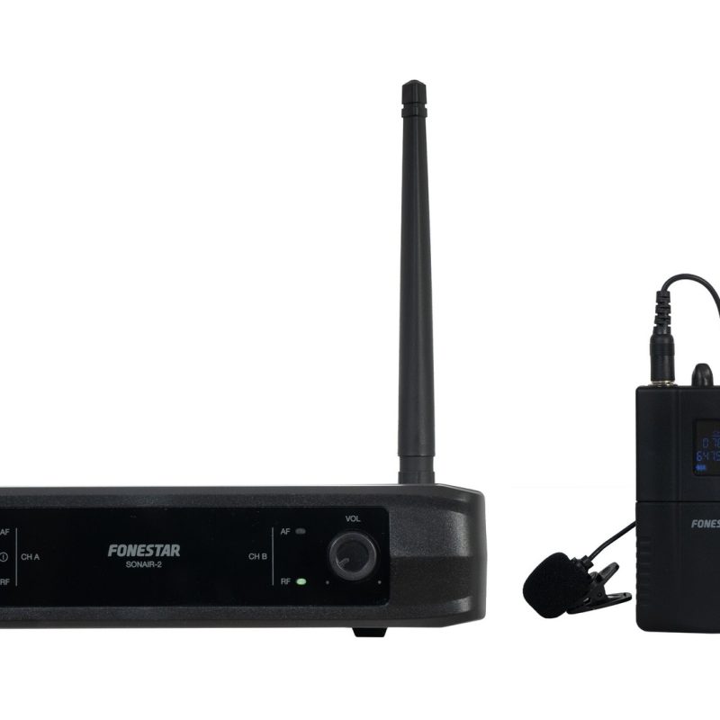 2 Microfonos Inalambricos Mano Petaca UHF FONESTAR SONAIR-2M