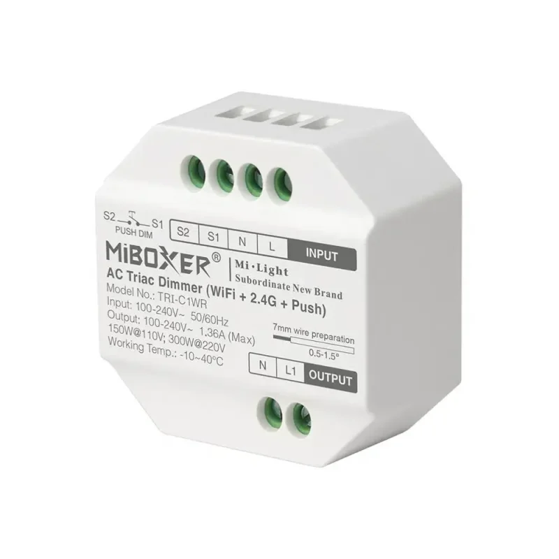 Regulador LED WiFi Triac 230V 150W MI-BOXER TRI-C1WR