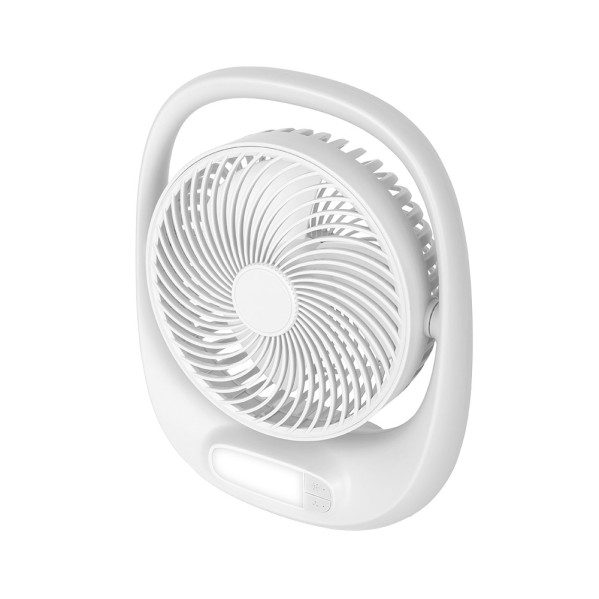 Ventilador Inalambrico Sobremesa Aguila Blanco 5w 3vel Recargable C/luz, Alim.usb Orientable 180Âº 3asp 30x25x8 CM