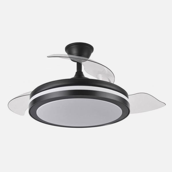 Ventilador Dc Esparta Plus 59w 6980lm Negro 107d 3aspas Desp.3000-4000-6000k Remoto+ Temporizador+ Memoria