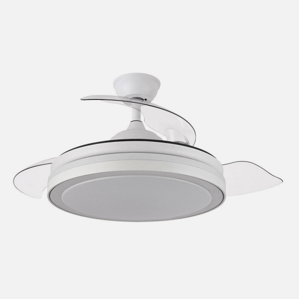 Ventilador Dc Esparta Plus 59w 6980lm Blanco 3 Aspas Desp. 107d 3 Colores C/Remoto+ Temporizador+ Memoria