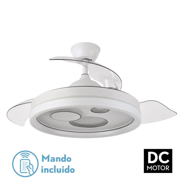 Ventilador Dc Turia 72w 6120lm Blanco 3 Asp.desplegables 32/47×50/107d. 3 Colores C/remoto+temporizador+memoria