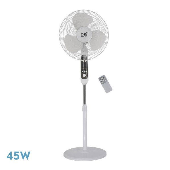 Ventilador De Pie Calma Bl.3 Vel.45w.3 Aspas  43 D C/ Remoto.temporizador 0,5h-7,5h