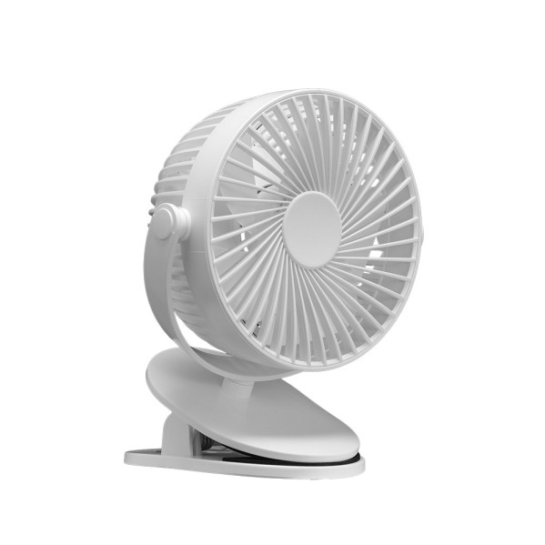 Ventilador Sobremesa C/pinza PeÃ±afiel Blanco 5w 3+1vel Recargable Alimentacion Usb 5aspas Motor Dc 18x16x13cm Inalambrico